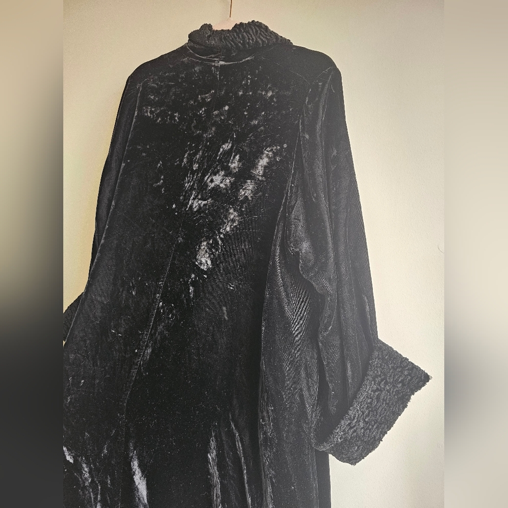 Vintage Y2K Fleece Dreams Martha's Vineyard Rayon Velvet Faux Fur Duster XL - Picture 14 of 15